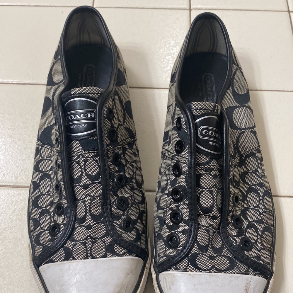 Authentic Coach black and white sneakers